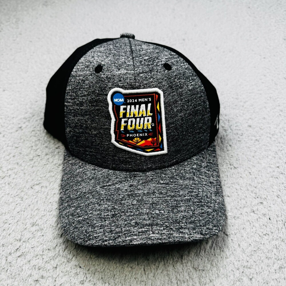 FINAL FOUR 2024 Hat Cap Mens Medium Flex Gray Black Basketball Phoenix Zephyr
